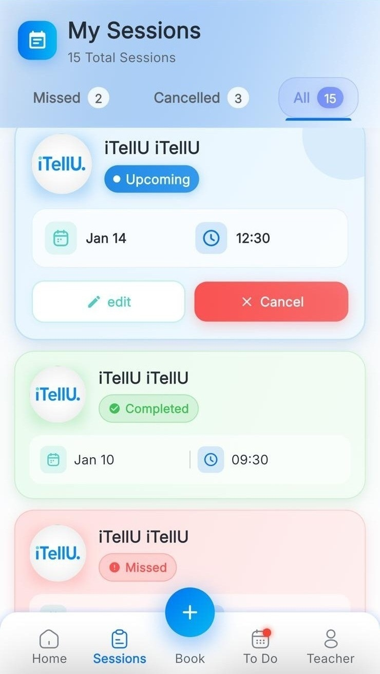 جلساتي في iTellU